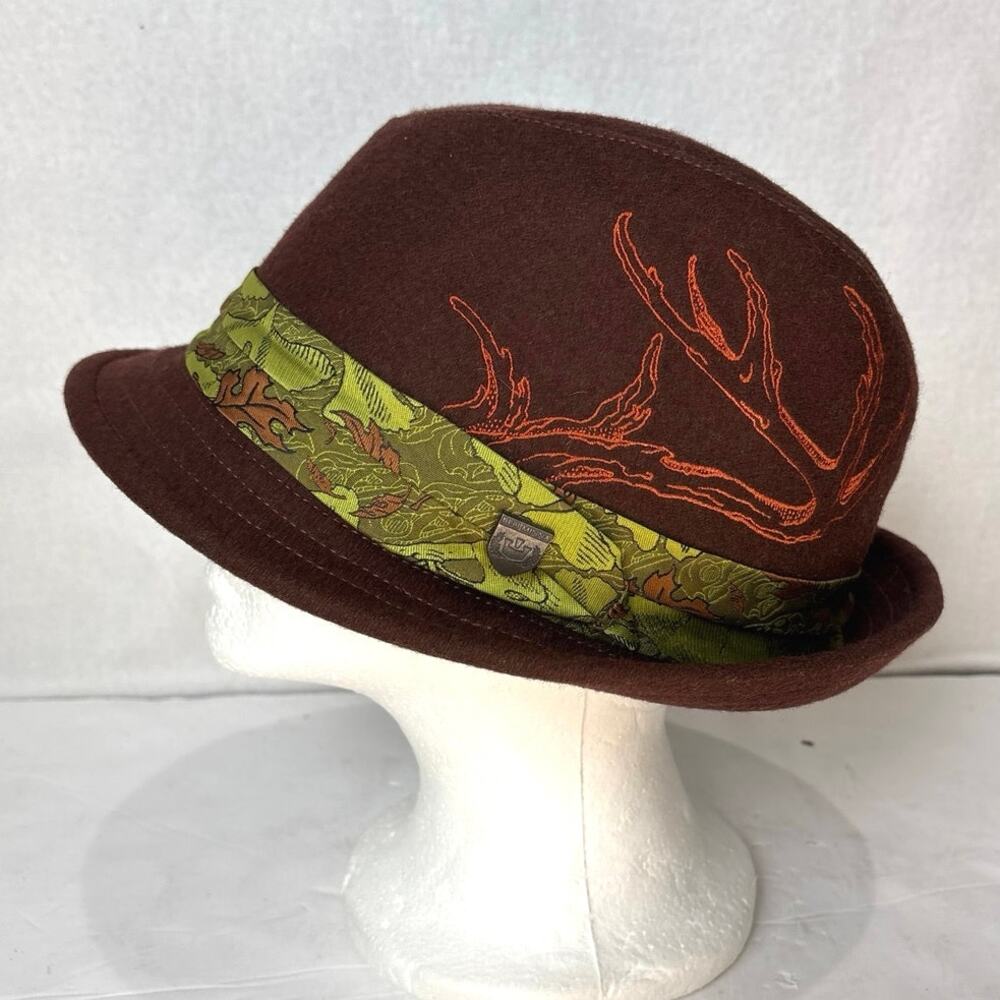Goorin Bros. Minna 1333 Fedora  Brown Orange and Green Size X-Large Y2K
